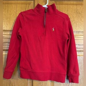 Polo Ralph Lauren Red 100% Cotton Quarter Zip Pullover Boys 4/4T